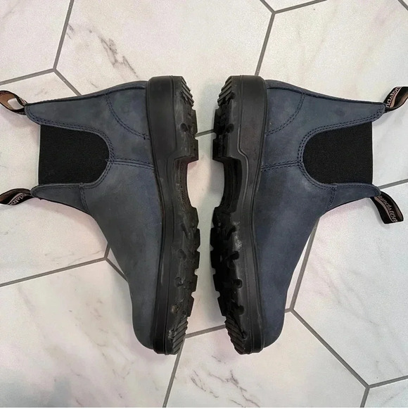 Blundstone Navy Blue Premium Leather Chelsea Boots Size 6 Womens - Picture 6 of 12